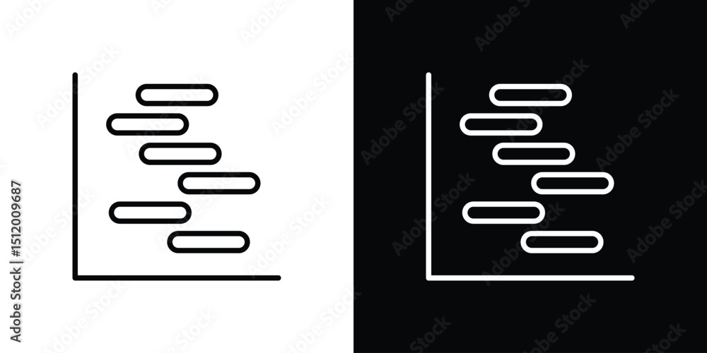 Poster chart gantt icon. simple element illustration. outline and flat symbol design