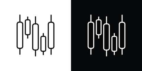Chart candlestick icon. Simple element illustration. outline and flat symbol design
