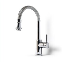 Modern chrome kitchen faucet with flexible hose pull down sprayer for home improvement and renovation