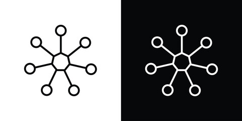 Chart connected icon. Simple element illustration. outline and flat symbol design