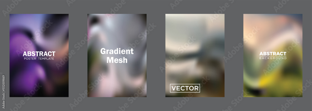 Poster abstract gradient mesh backgrounds vector poster templates