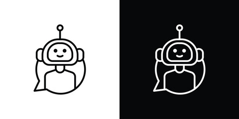 Chatbot speech bubble icon. Simple element illustration. outline and flat symbol design