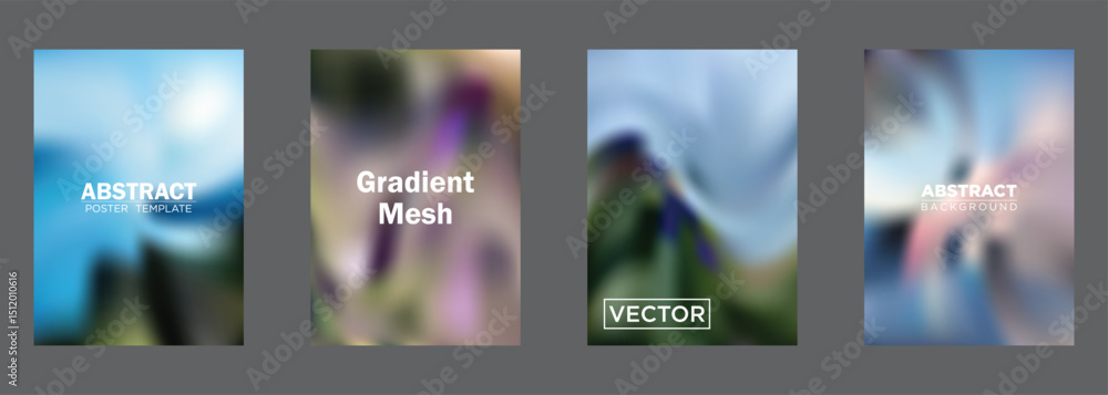 Poster abstract gradient mesh backgrounds vector poster templates