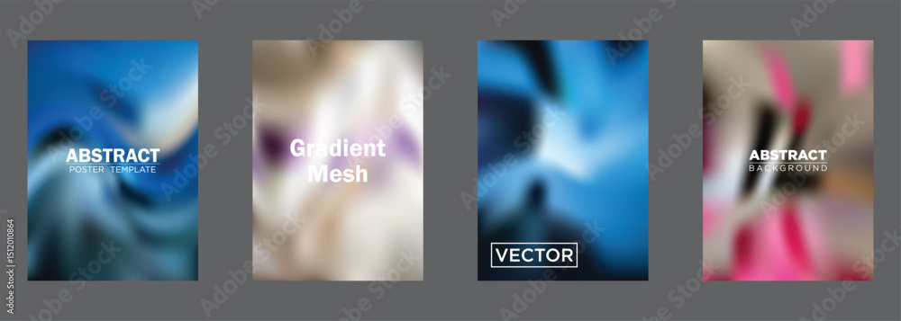 Poster abstract gradient mesh backgrounds poster templates and vector designs