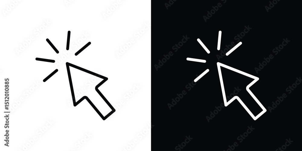 Poster click icon. simple element illustration. outline and flat symbol design