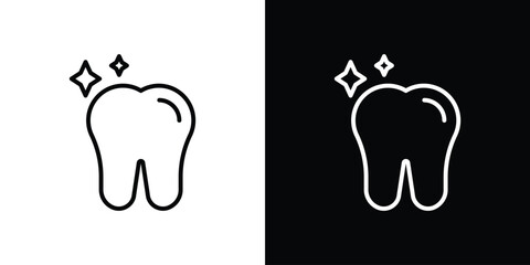 clean tooth icon. Simple element illustration. outline and flat symbol design