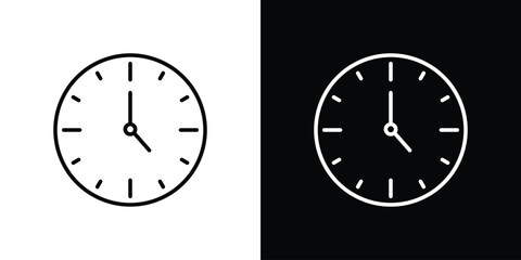 Clock face icon. Simple element illustration. outline and flat symbol design