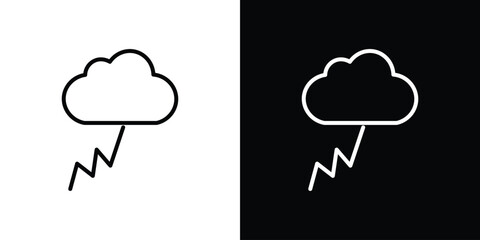 Cloud lightning icon. Simple element illustration. outline and flat symbol design