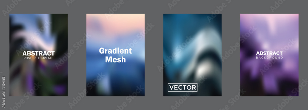 Poster abstract gradient mesh backgrounds vector poster templates