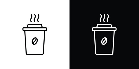 coffee cup icon. Simple element illustration. outline and flat symbol design