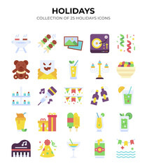 Holidays. Collection of 25 Festive Icons