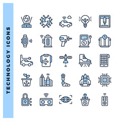 25 Technology of the Future Two Color icon pack. vector illustration.