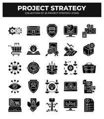 Project Strategy Icons: 25 Essential Icons for Business Planning