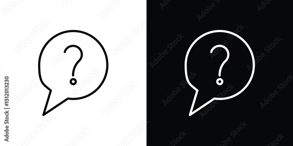 Poster comment question icon. simple element illustration. outline and flat symbol design