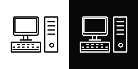 Computer icon. Simple element illustration. outline and flat symbol design