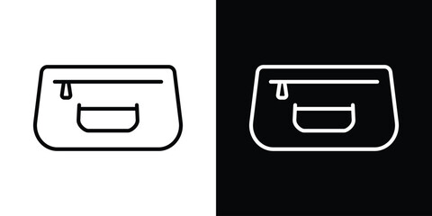 Obraz premium Cosmetic bag icon. Simple element illustration. outline and flat symbol design