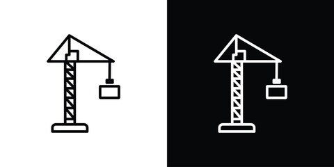 Crane icon. Simple element illustration. outline and flat symbol design