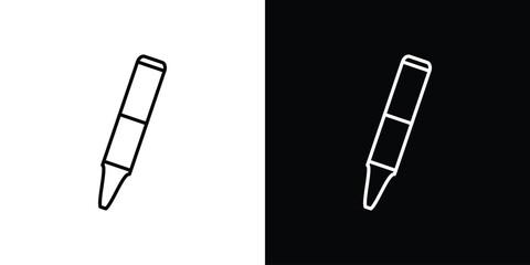 Crayon icon. Simple element illustration. outline and flat symbol design