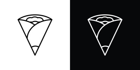 Crepe icon. Simple element illustration. outline and flat symbol design
