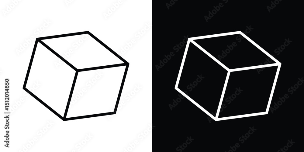 Poster cube icon. simple element illustration. outline and flat symbol design