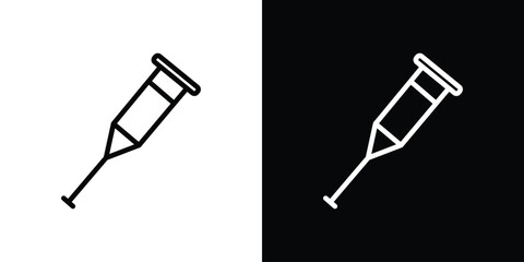 Crutch icon. Simple element illustration. outline and flat symbol design