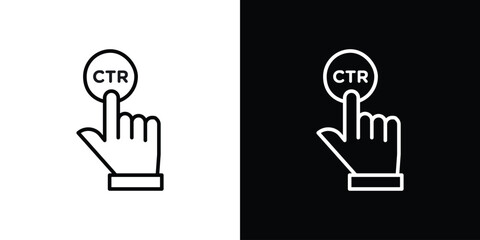 CTR icon. Simple element illustration. outline and flat symbol design