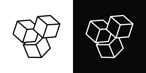 Cubes icon. Simple element illustration. outline and flat symbol design