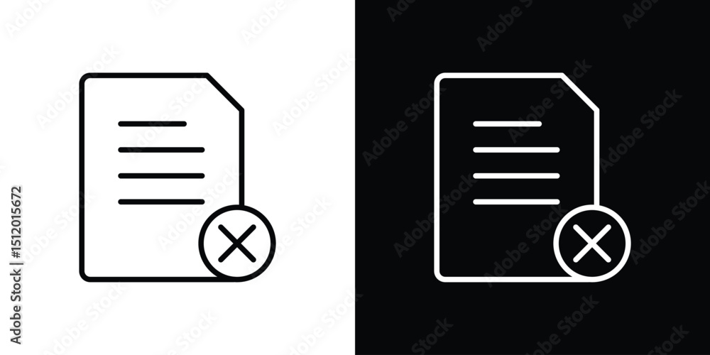 Poster delete document icon. simple element illustration. outline and flat symbol design