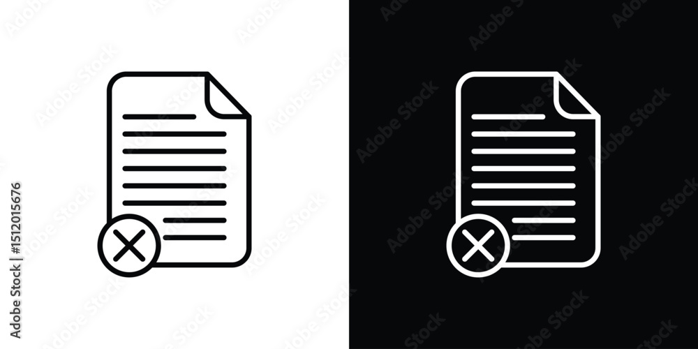Poster delete document icon. simple element illustration. outline and flat symbol design