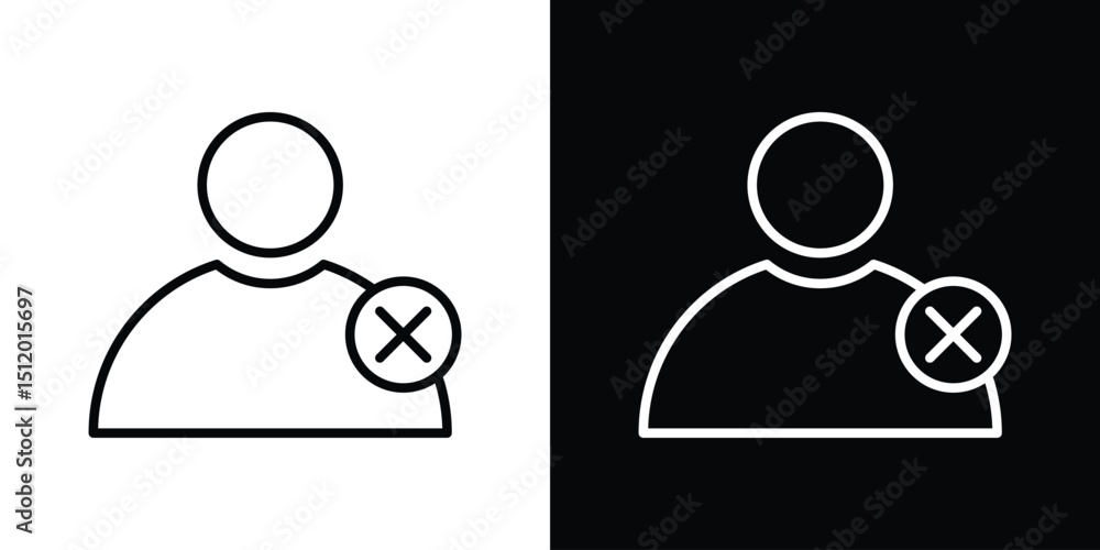 Poster delete user icon. simple element illustration. outline and flat symbol design