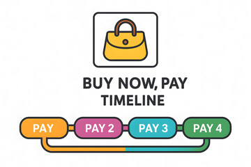 Illustration of BNPL Payment Timeline With Colorful Progress Bar
