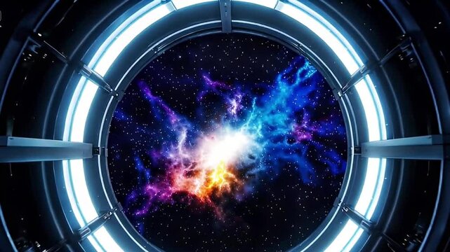 Space window framing nebula