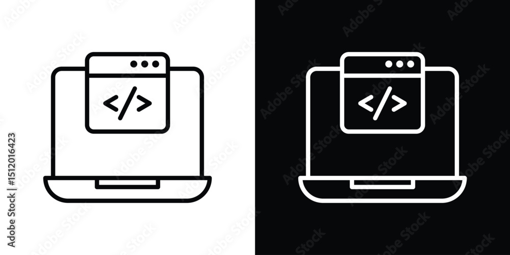 Fototapete Display code icon. Simple element illustration. outline and flat symbol design