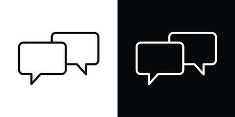 Discussion icon. Simple element illustration. outline and flat symbol design