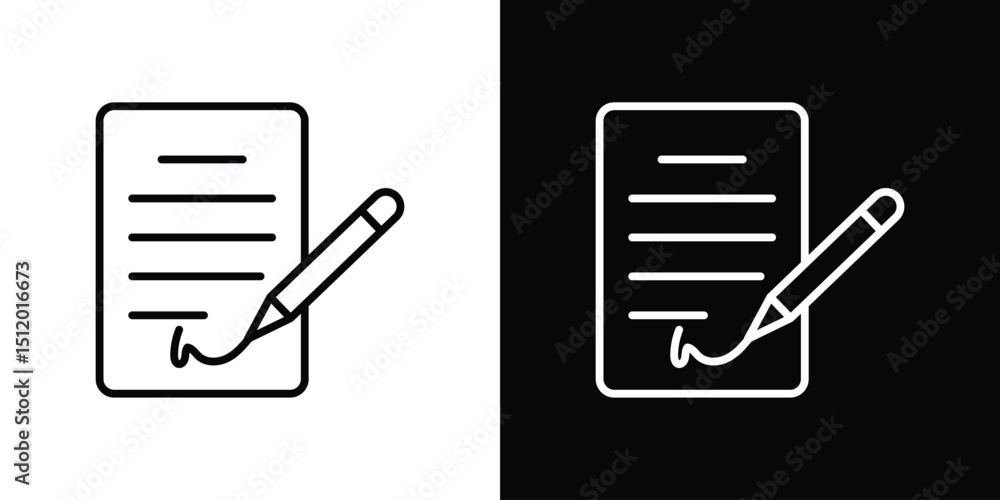 Poster document signed icon. simple element illustration. outline and flat symbol design
