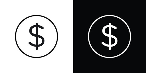 Obraz premium Dollar icon. Simple element illustration. outline and flat symbol design