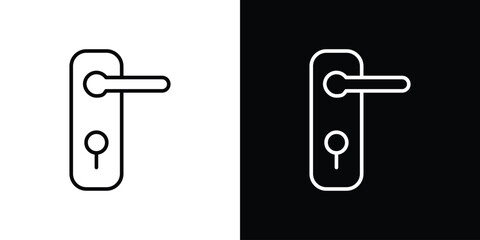 Door handle icon. Simple element illustration. outline and flat symbol design