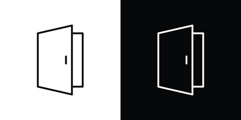 Door open icon. Simple element illustration. outline and flat symbol design