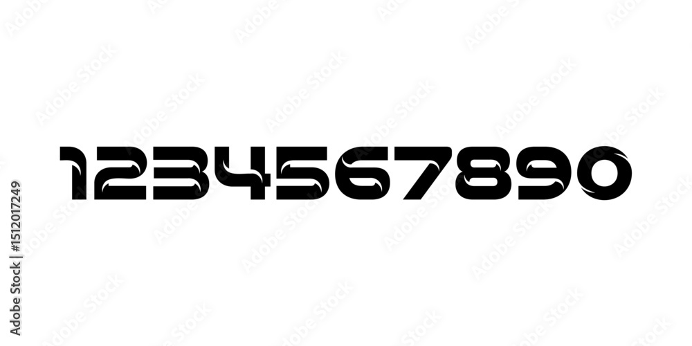 Fototapete set of numbers collection 1 to 0. simple and minimalist figure collection in cut off style. for anni
