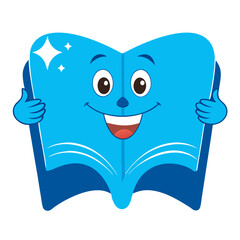 Naklejka premium Happy book character for dental education, with copy space