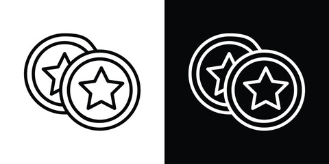 Earn point icon. Simple element illustration. outline and flat symbol design