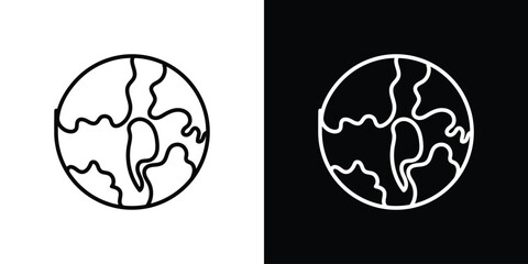 Earth icon. Simple element illustration. outline and flat symbol design
