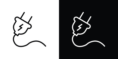 Electric plug icon. Simple element illustration. outline and flat symbol design