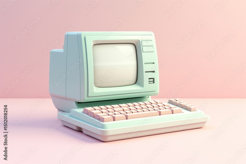 Poster classic retro computer electronics technology multimedia.