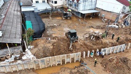 
Pictures of severe flooding in Mae Sai District, Chiang Rai Province, with assistance from officers, Mae Sai District Engineers, Mae Sai Police, Mae Sai Subdistrict Municipality, Thailand, Asia