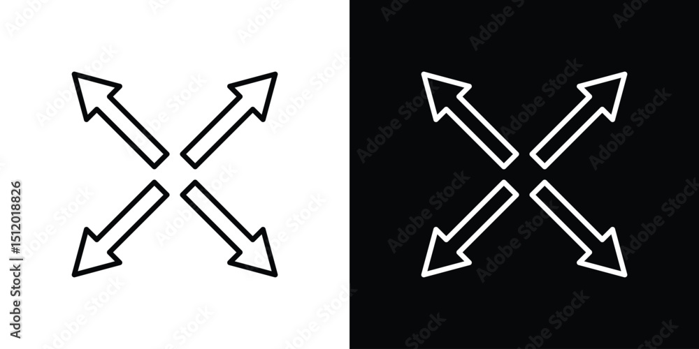 Poster expand arrows icon. simple element illustration. outline and flat symbol design