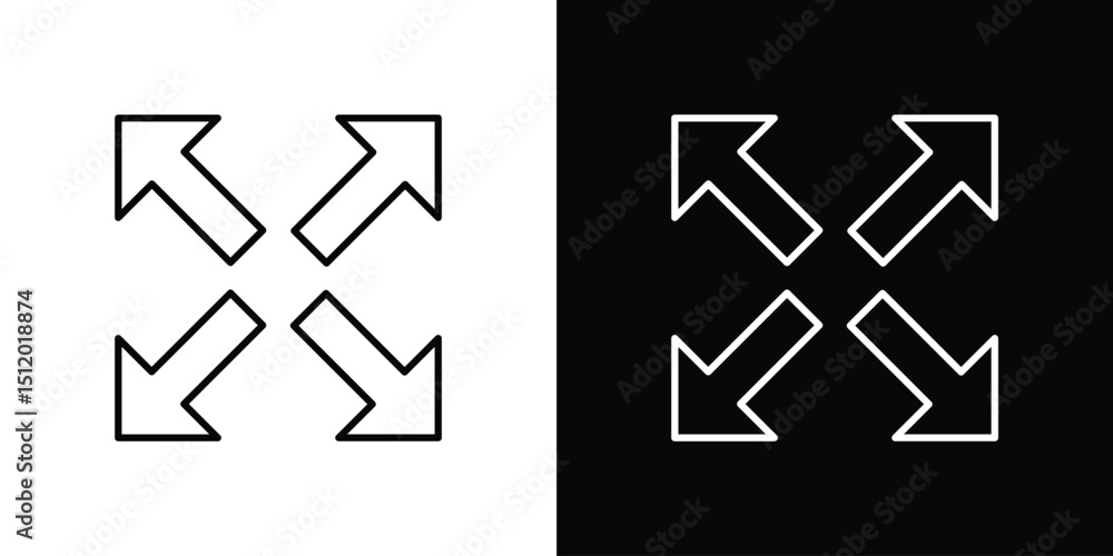 Poster expand icon. simple element illustration. outline and flat symbol design
