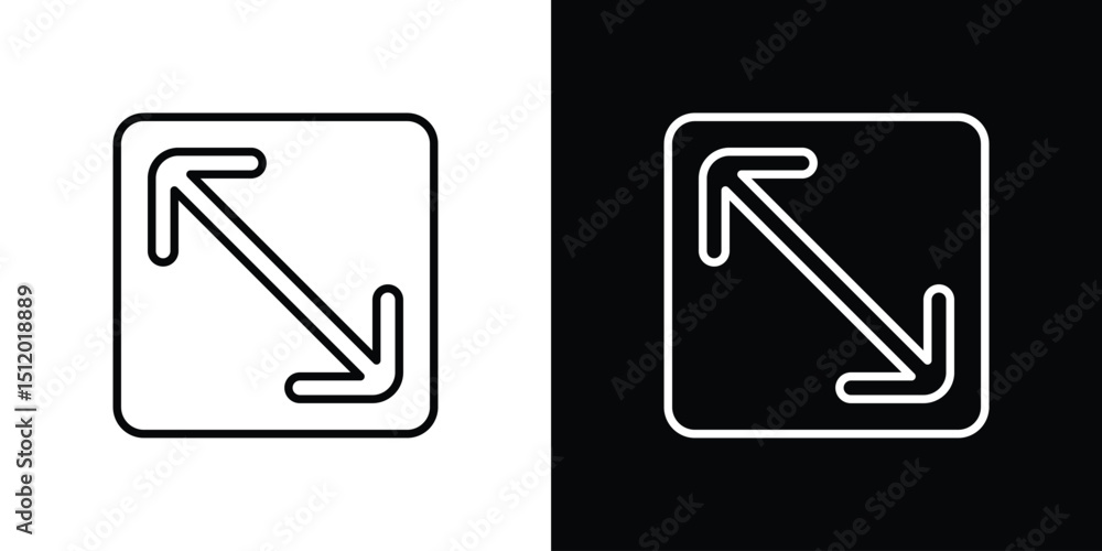 Poster expand icon. simple element illustration. outline and flat symbol design