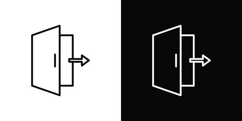 Exit icon. Simple element illustration. outline and flat symbol design