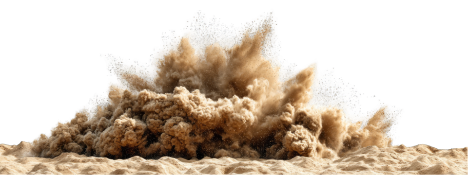 A massive explosion of sand